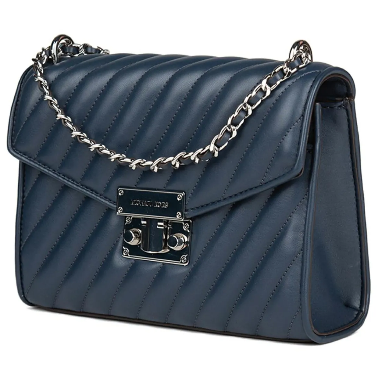 Femme Michael Kors Sacs^Sac bandoulière en Cuir Rose bleu marine - 23x18x5 cm
