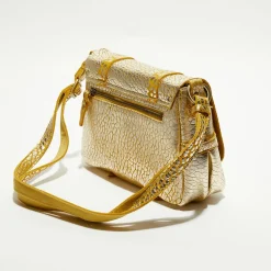 Femme Mila Louise Sacs^Sac besace en Cuir Bess J jaune - 25x20x7 cm