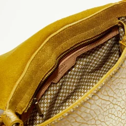 Femme Mila Louise Sacs^Sac besace en Cuir Bess J jaune - 25x20x7 cm