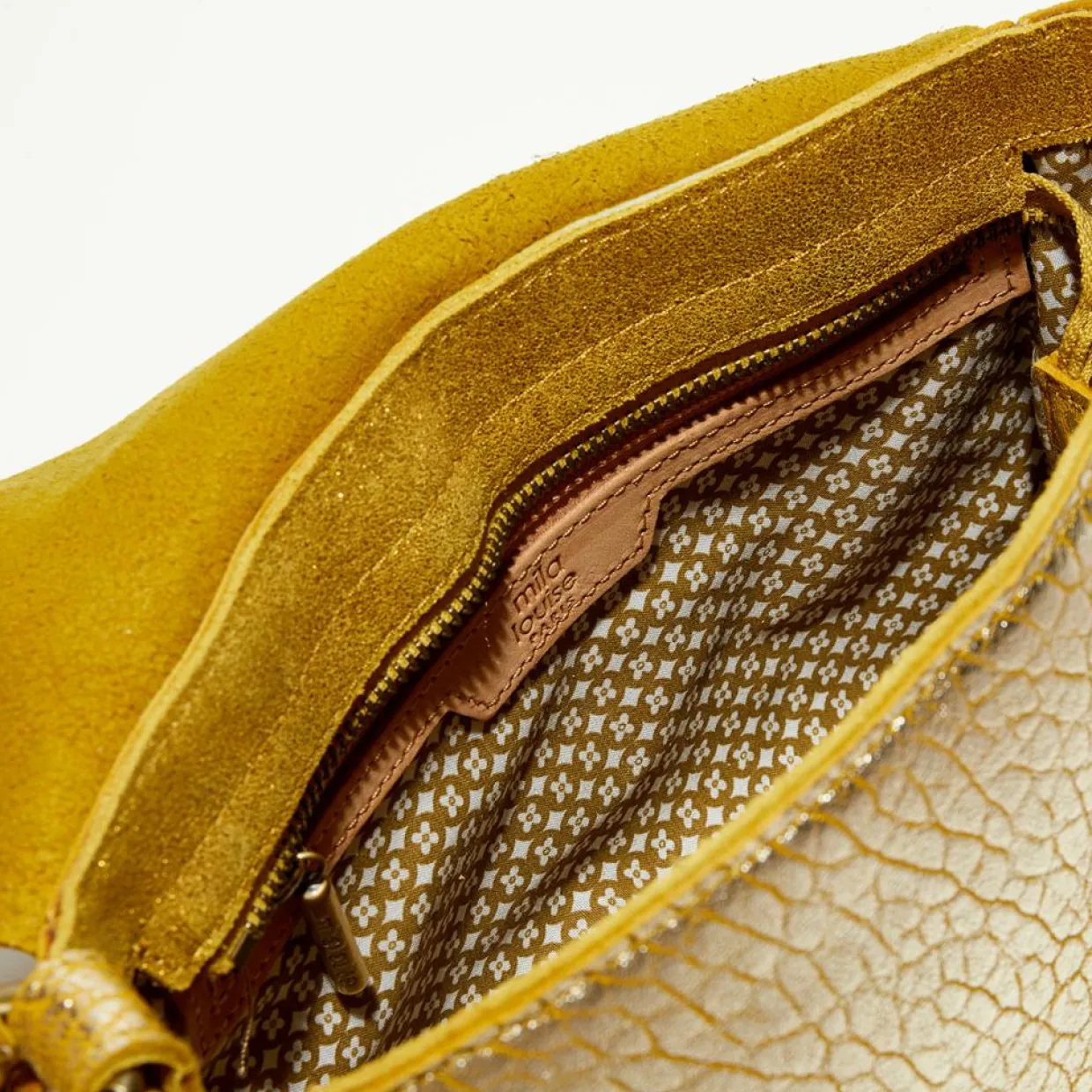 Femme Mila Louise Sacs^Sac besace en Cuir Bess J jaune - 25x20x7 cm