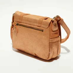 Sac besace en Cuir Bess X orange - 25x20x7 cm-Mila Louise Clearance
