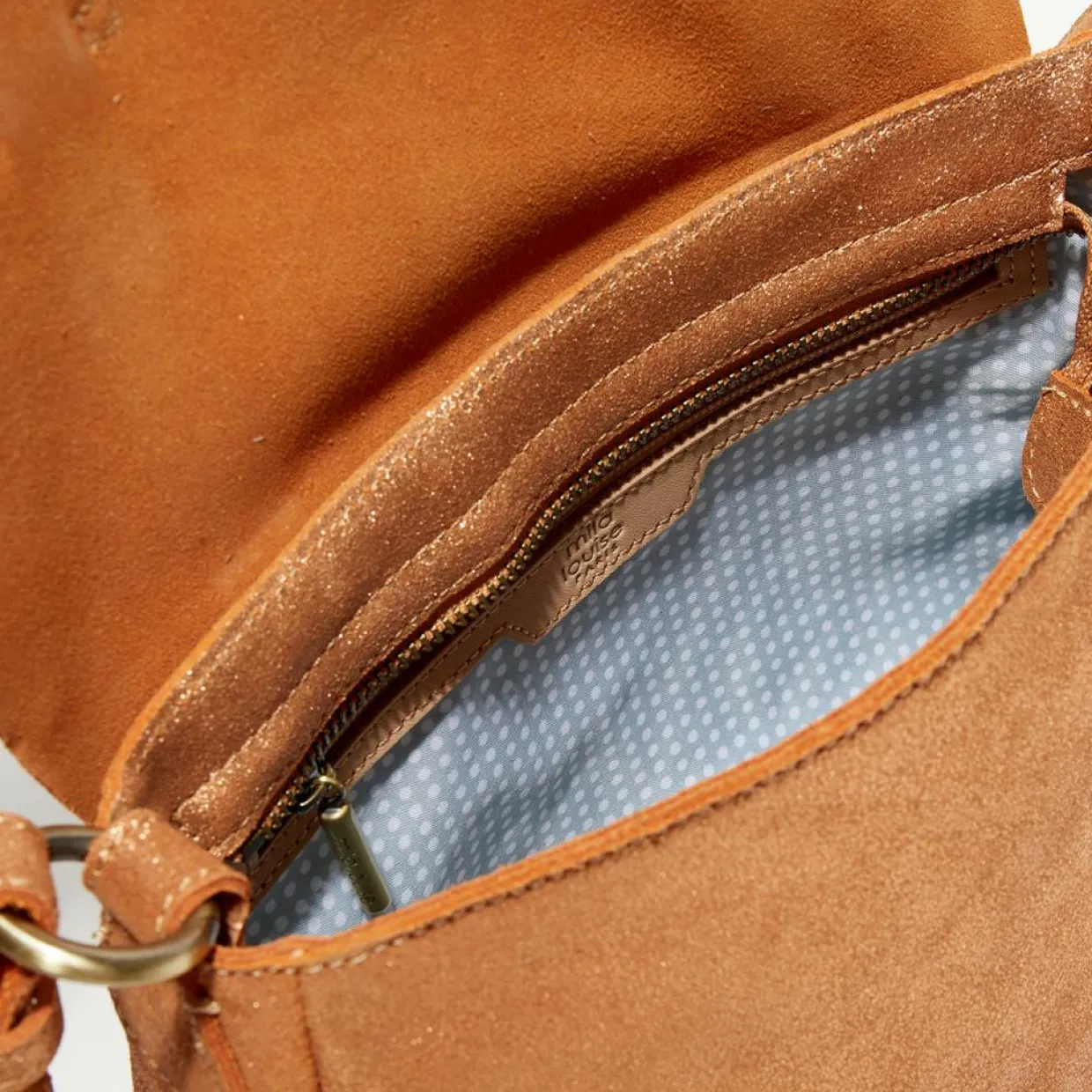 Sac besace en Cuir Bess X orange - 25x20x7 cm-Mila Louise Clearance