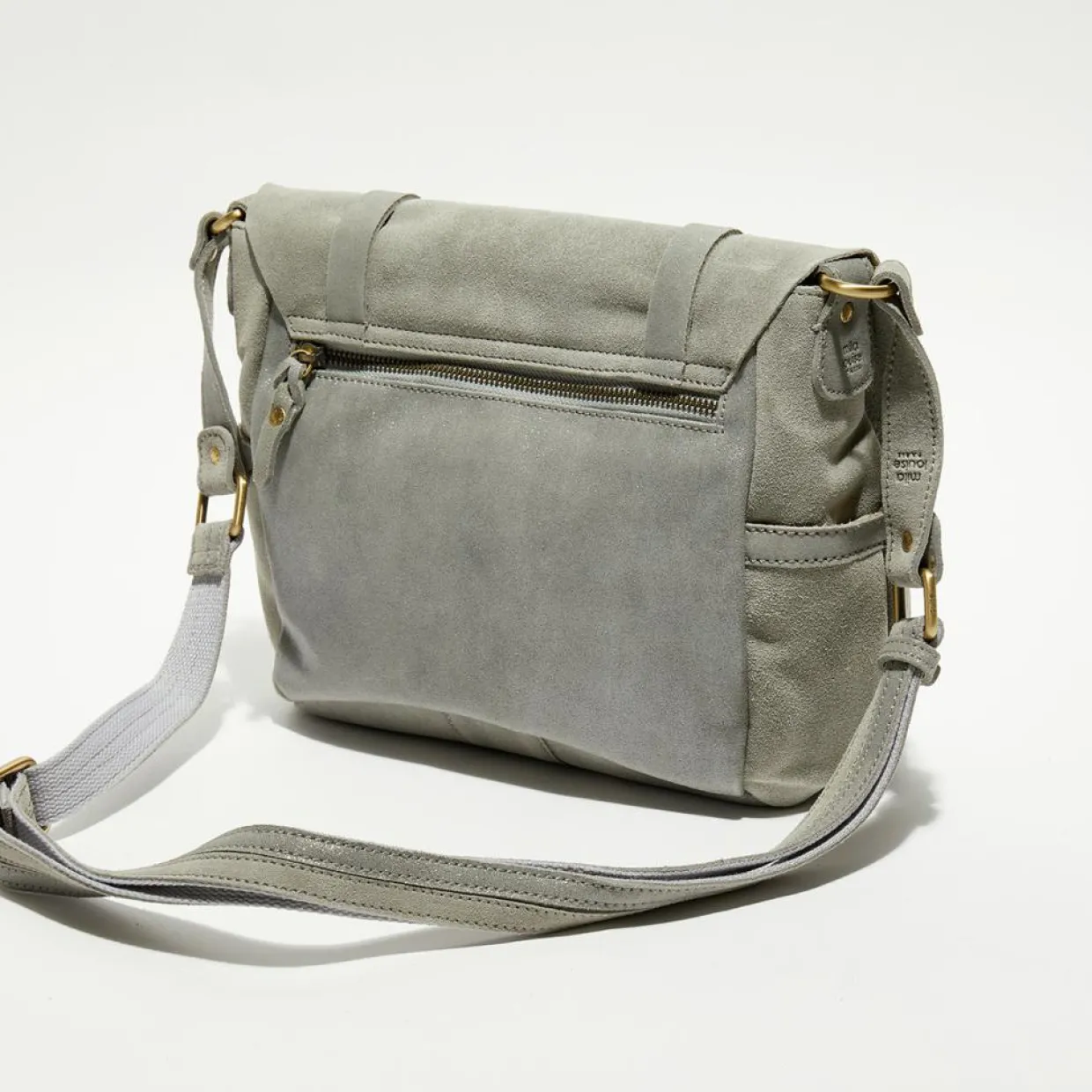 Femme Mila Louise Sacs^Sac besace en Cuir Olou X vert menthe - 35x23x13 cm