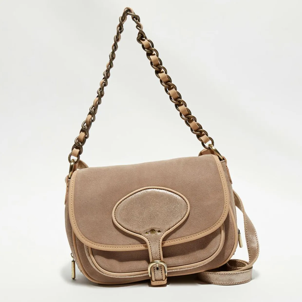 Femme Mila Louise Sacs^Sac besace en Cuir Rocia V rose - 23x20x7 cm