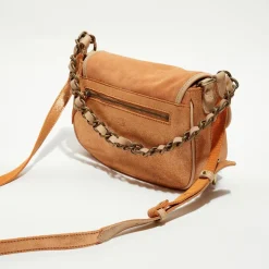 Sac besace en Cuir Rocia V orange - 23x20x7 cm-Mila Louise Discount