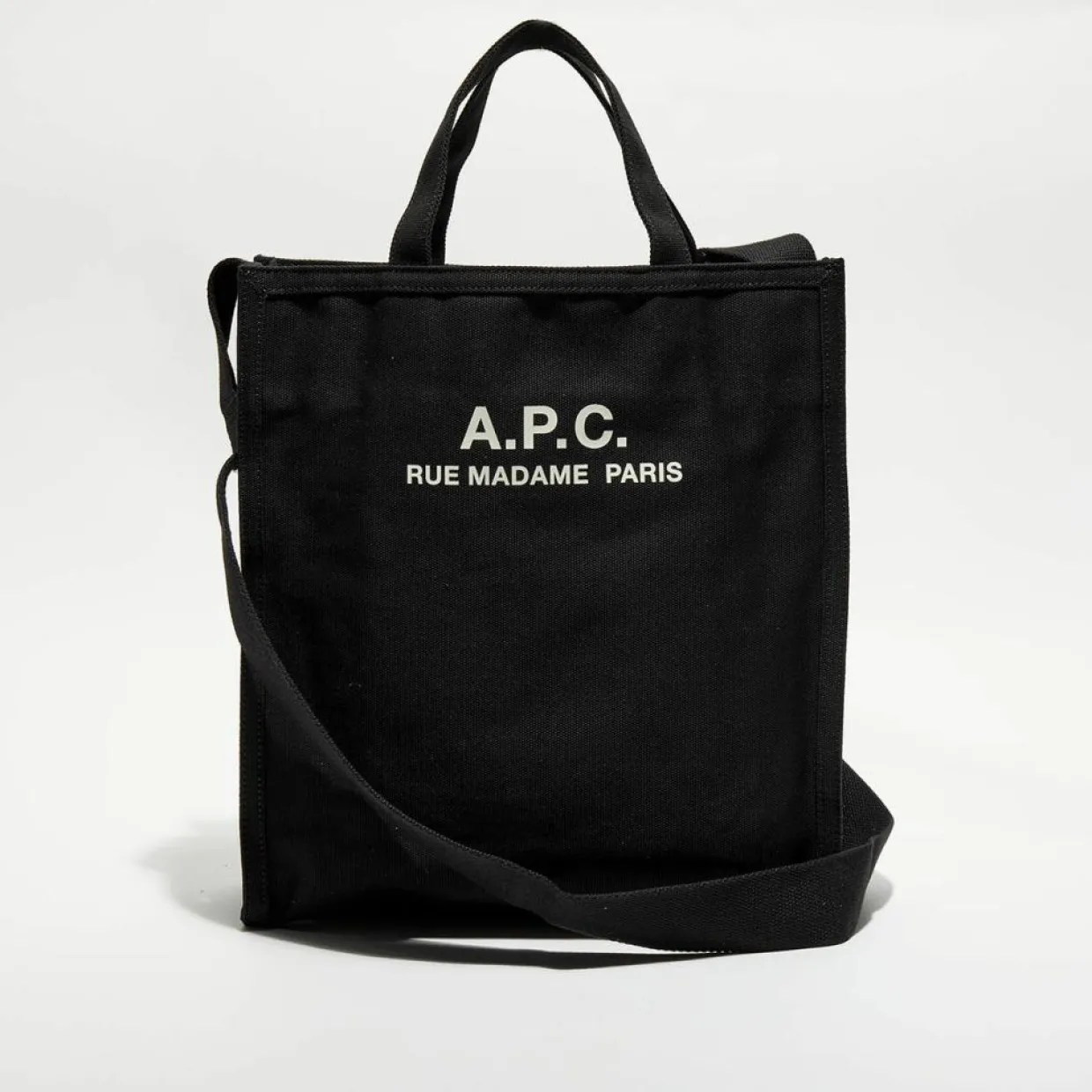 Femme A.P.C. Sacs^Sac cabas en toile Récupération noir - 40x36x11 cm