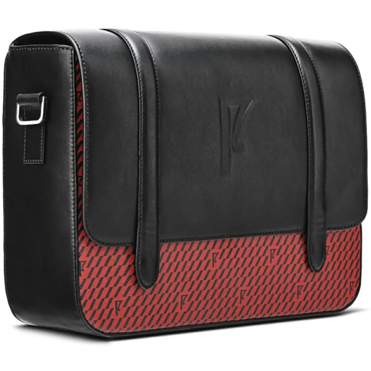 Femme Maison Faret Sacs^Sac en Cuir & Toile enduite Moulleau rouge/noir - 22x30x9 cm