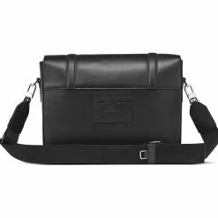 Femme Maison Faret Sacs^Sac en Cuir & Toile enduite Moulleau rouge/noir - 22x30x9 cm