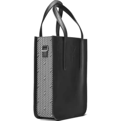 Femme Maison Faret Sacs^Sac en Cuir & Toile enduite Dune noir/blanc - 35x28x8 cm