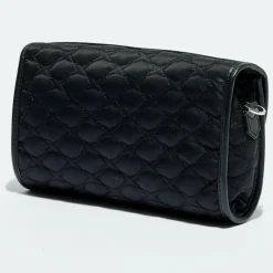 Sac en Toile brodée Je t'Attends Je t'Aime nº1 noir - 14x25x7 cm-Mauboussin Sale