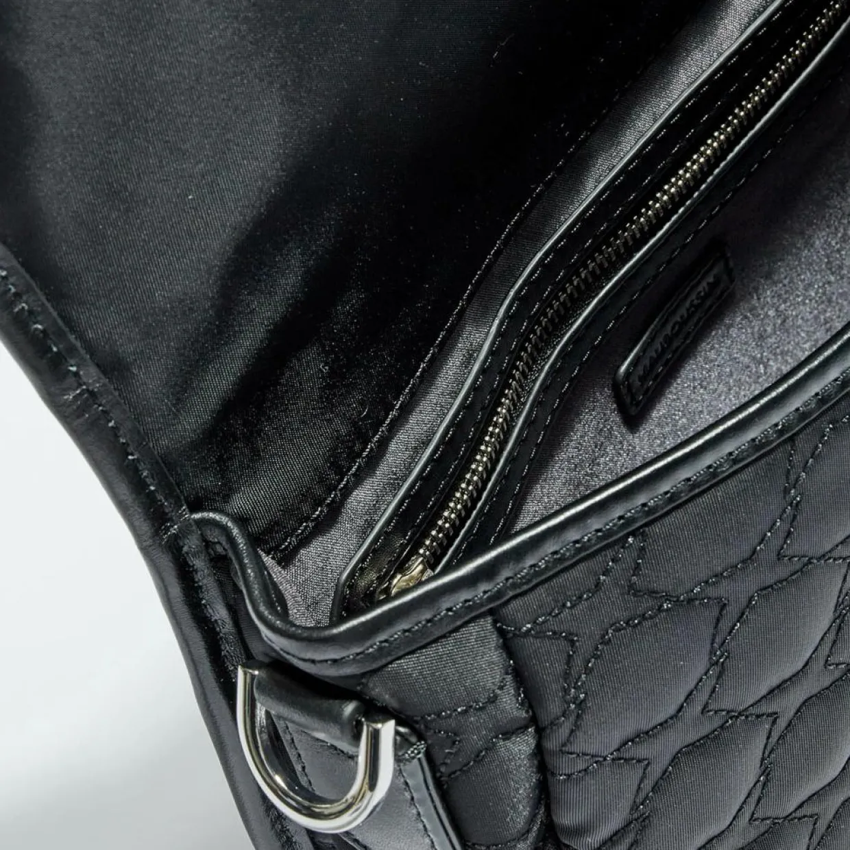 Sac en Toile brodée Je t'Attends Je t'Aime nº2 noir - 20x25x8 cm-Mauboussin Sale