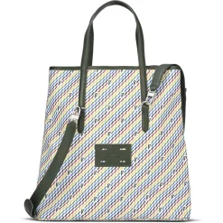 Femme Maison Faret Sacs^Sac en Toile enduite & Cuir Faret vert/multicolore - 38x36x8.5 cm