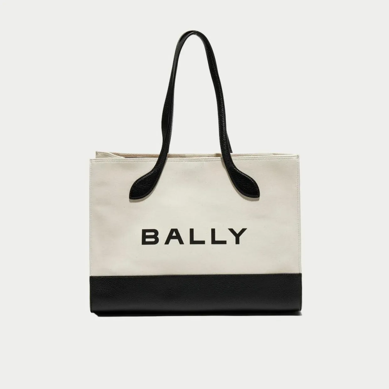 Sac fourre-tout en Coton & Cuir naturel/noir - 40x29.5x15 cm-Bally Best
