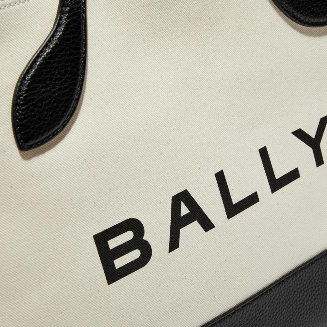 Sac fourre-tout en Coton & Cuir naturel/noir - 40x29.5x15 cm-Bally Best