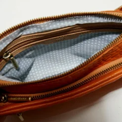 Sac pochette en Cuir Inde orange clair - 22x15x2 cm-Mila Louise Best