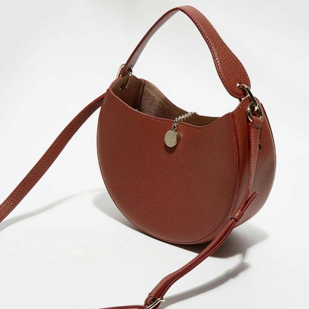 Sac porté épaule en Cuir Arlène marron - 25x20x9 cm-Chloé Best