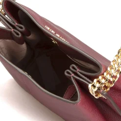 Sac seau en Cuir Teagen bordeaux - 17x12x9 cm-Michael Kors
