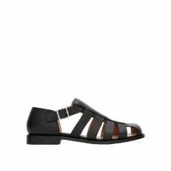 Sandales en cuir Campo noires-Loewe Discount