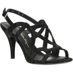 Femme Salvatore Ferragamo Sandales À Talons^Sandales en Cuir Gal noires - Talon 8.5 cm