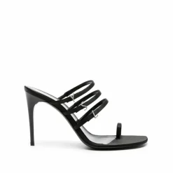 Sandales en satin Jerry 95 noires-Saint Laurent Sale