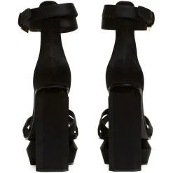 Sandales en Soie Ava noires - Talon 14 cm-Balmain Outlet