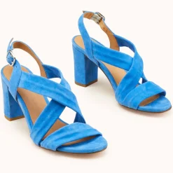 Sandales en Velours de Cuir Vuko jean - Talon 8 cm-Cosmoparis Discount