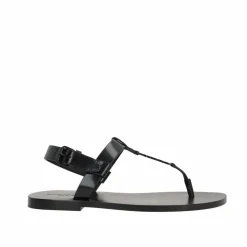 Sandales plates Cassandre 05 noires-Saint Laurent