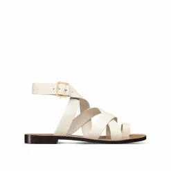 Sandales plates en cuir Sun blanches-Dior Clearance