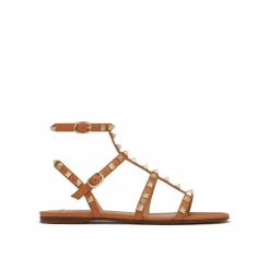 Femme Valentino Garavani Sandales Plates^Sandales plates Rockstud marron