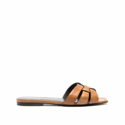 Sandales plates Tribute marron-Saint Laurent Outlet
