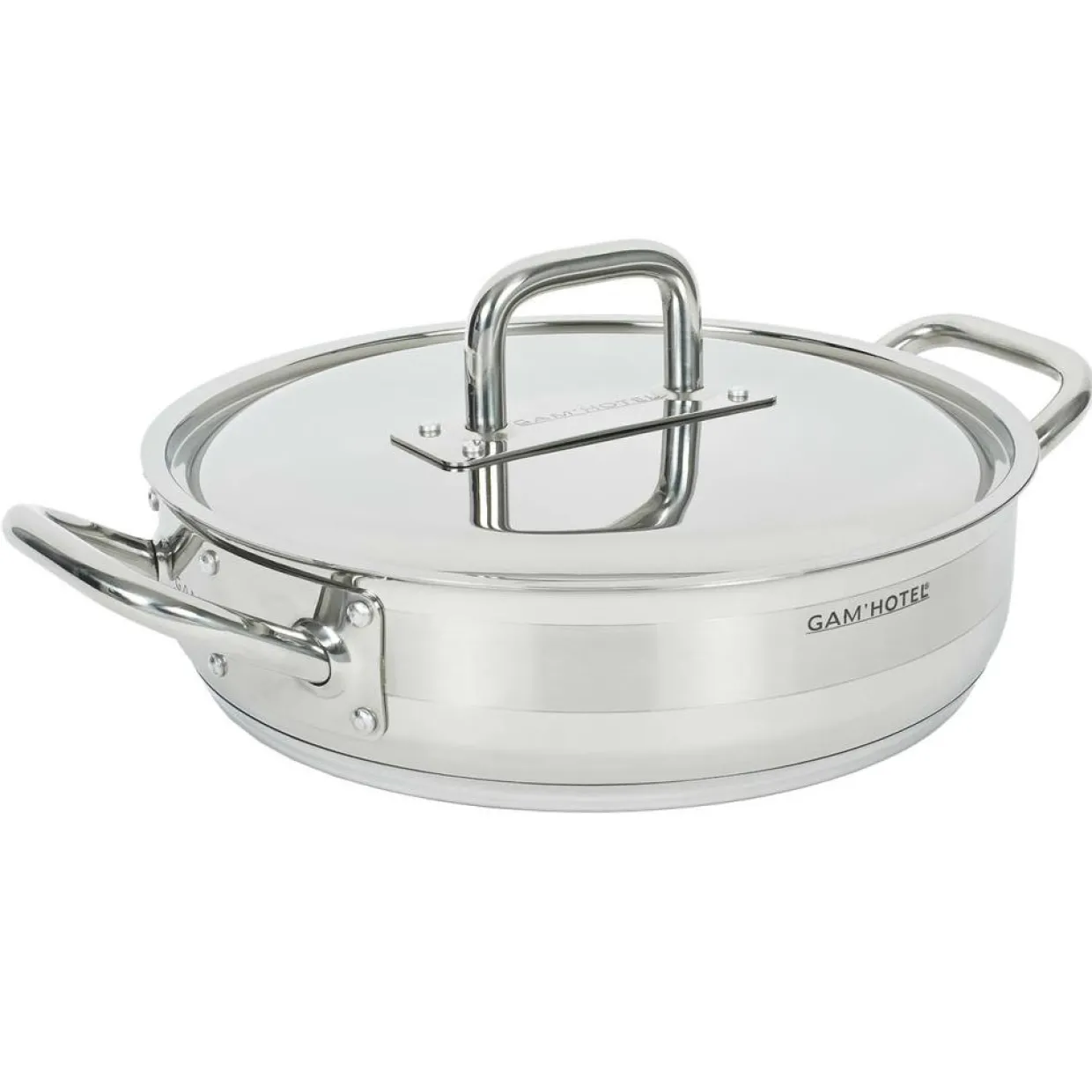 Gam'Hotel Poêles^Sauteuse induction inox avec couvercle grise - D.32 cm