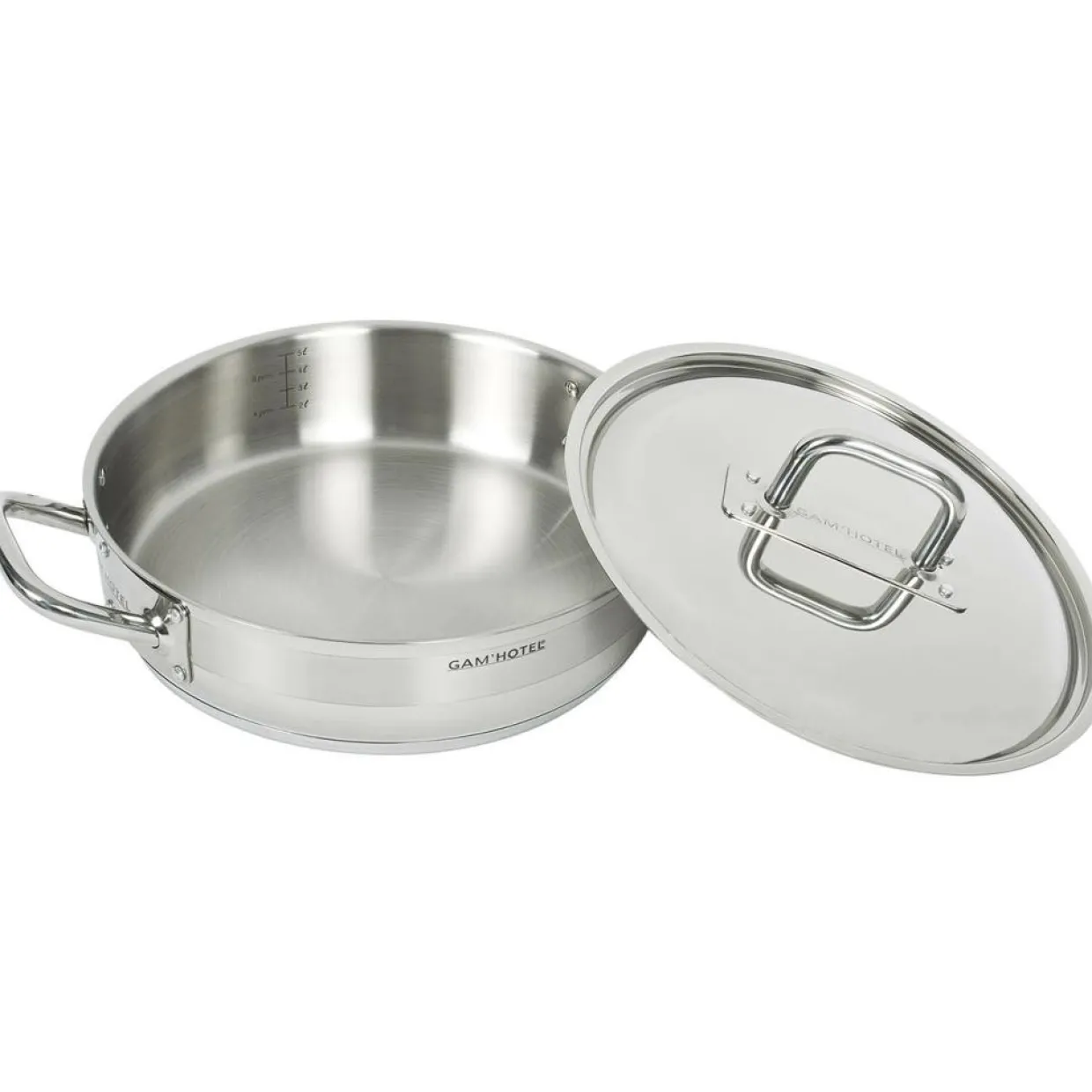 Gam'Hotel Poêles^Sauteuse induction inox avec couvercle grise - D.32 cm