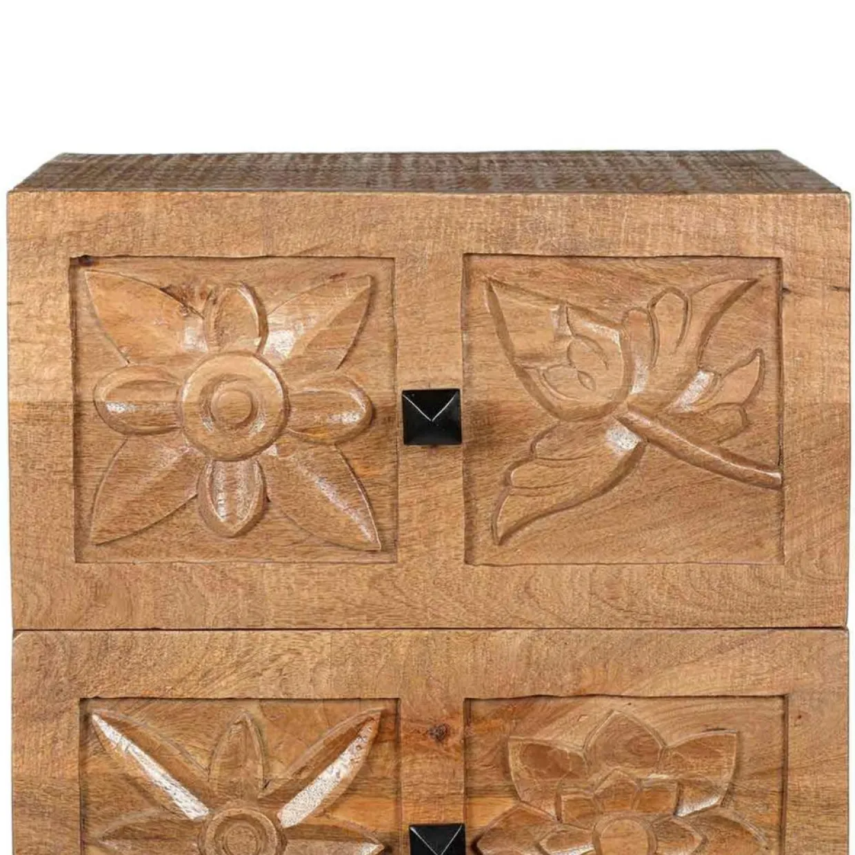 Bois & Chiffons Meubles De Rangement^Semainier 4 tiroirs manguier sculture naturel - 45x40x115 cm