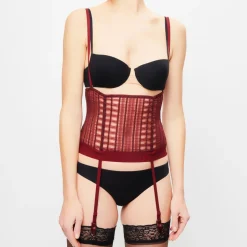 Serre-taille à bretelles Tulle Soutache bordeaux-La Perla Best