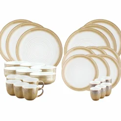 Bjorn Assiettes^Service Complet Cosmos beige/blanc nacré - 30 pièces
