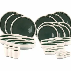 Service Complet Oxygen gris/vert bouteille/beige - 42 pièces-Bjorn Outlet