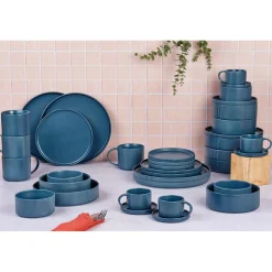 Bjorn Assiettes^Service Complet Scandi bleu marine - 36 Pièces