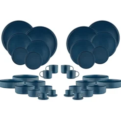 Bjorn Assiettes^Service Complet Scandi bleu marine - 36 Pièces