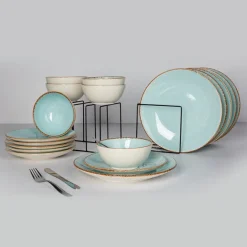 Service de table en Grès Granité bleu - 18 pièces-Cosy & Trendy Sale