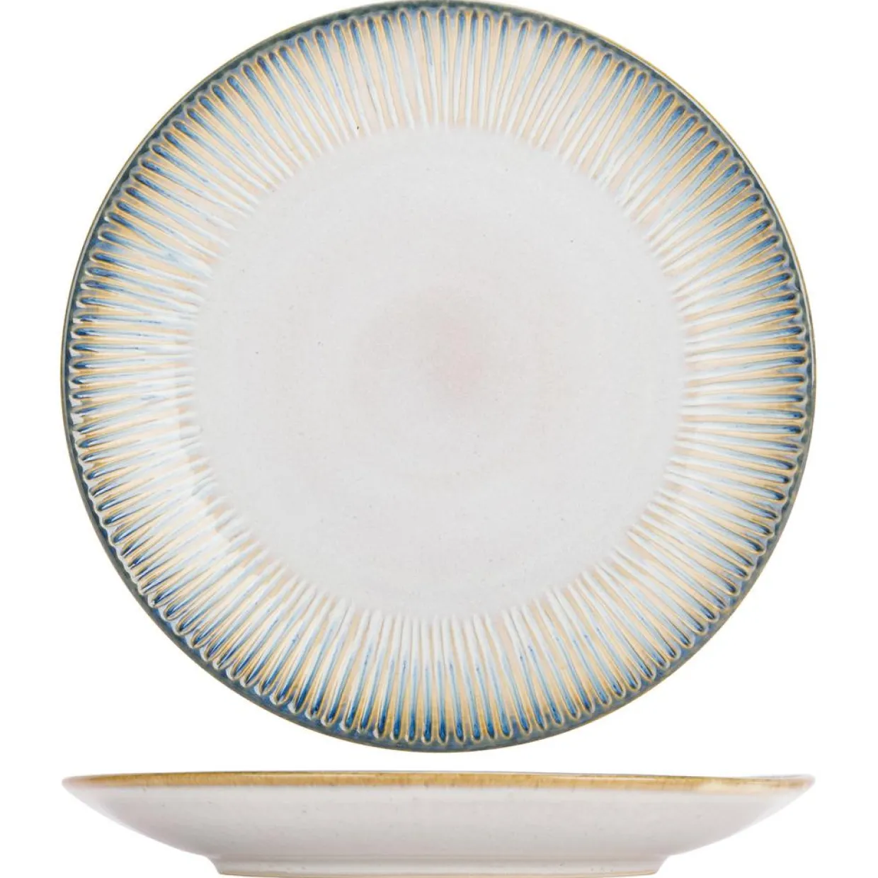 Cosy & Trendy Assiettes^Service de table en Grès Listra bleu/beige - 18 pièces
