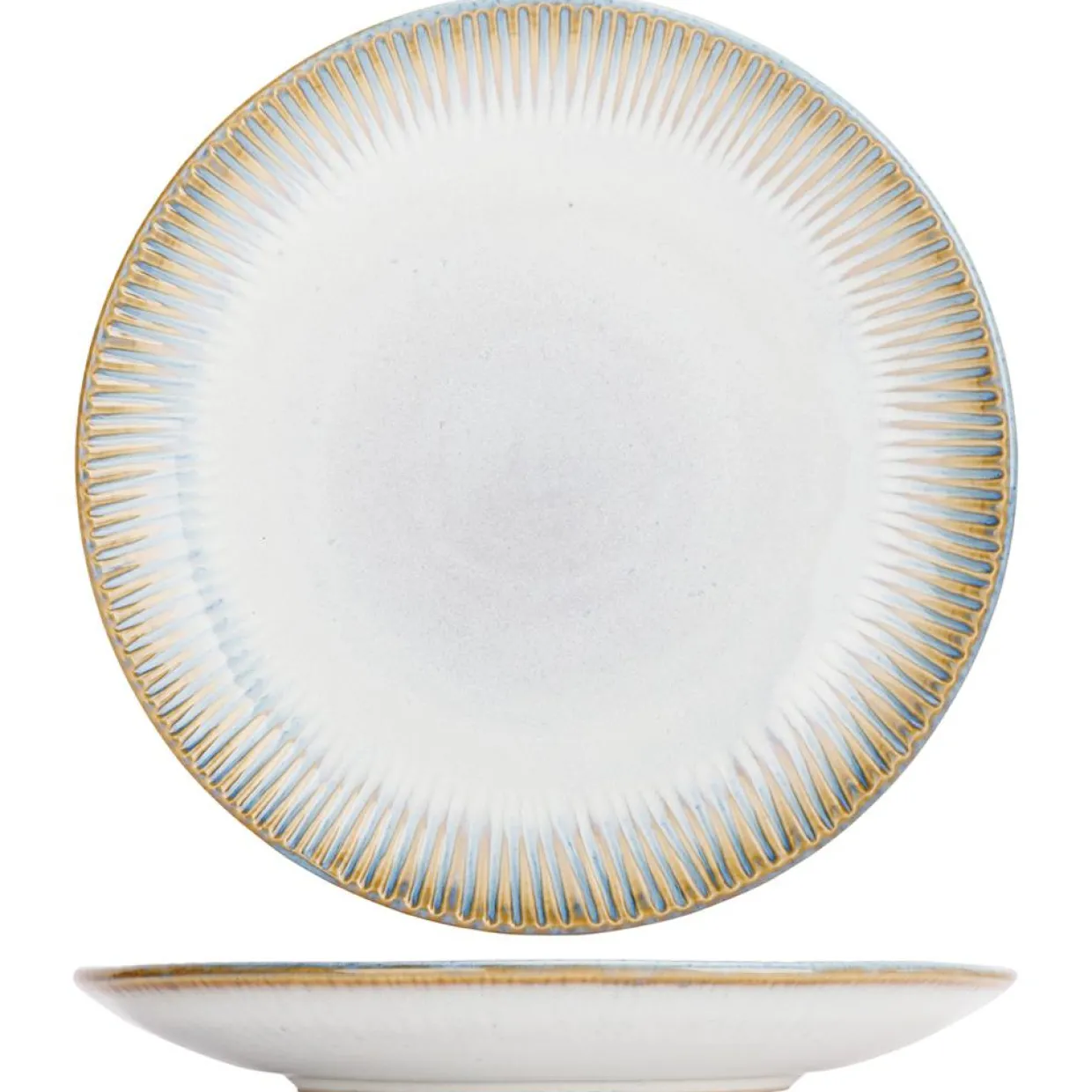 Cosy & Trendy Assiettes^Service de table en Grès Listra bleu/beige - 18 pièces