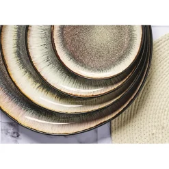 Bjorn Assiettes^Service Les Essentiels en Grès Iris beige/marron - 18 pièces
