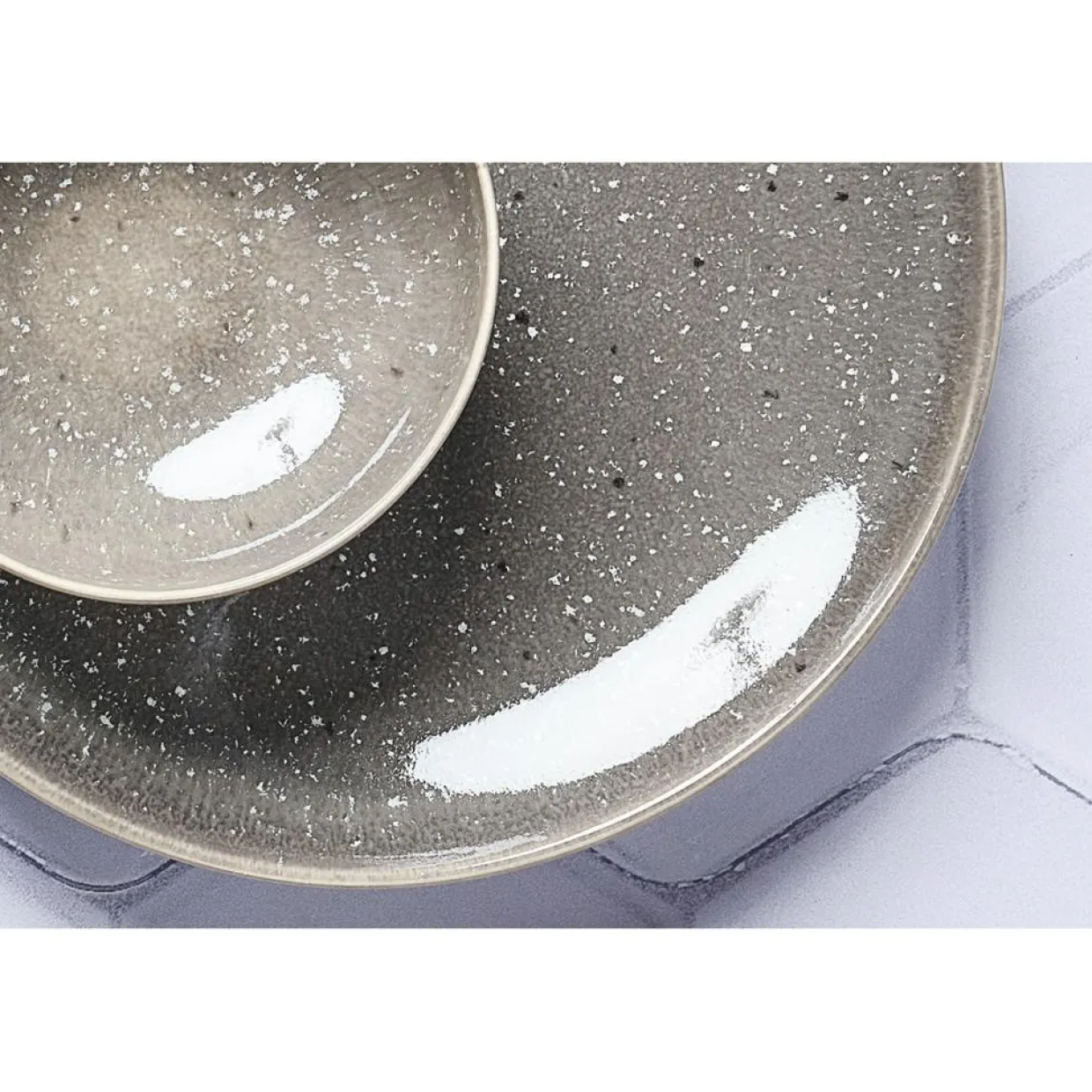 Bjorn Assiettes^Service Les Essentiels en Grès Stellar gris/anthracite - 18 pièces