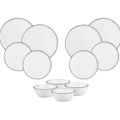 Bjorn Assiettes^Service Les Essentiels en Grès Pure blanc neige - 12 pièces