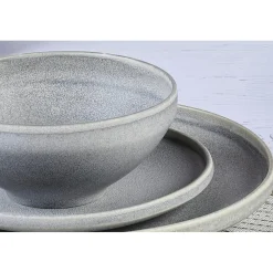 Bjorn Assiettes^Service Les Essentiels en Grès Stone gris clair - 18 pièces