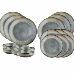 Bjorn Assiettes^Service Les Essentiels Genesis bleu/gris kaki - 18 pièces
