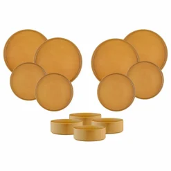 Service Les Essentiels Scandi jaune ocre - 12 Pièces-Bjorn Hot