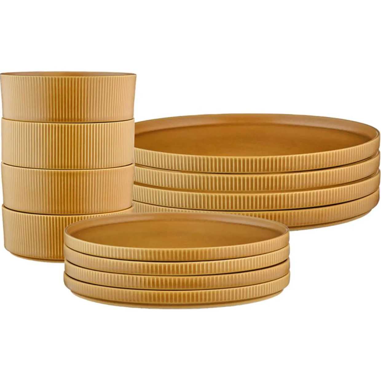 Service Les Essentiels Scandi jaune ocre - 12 Pièces-Bjorn Hot