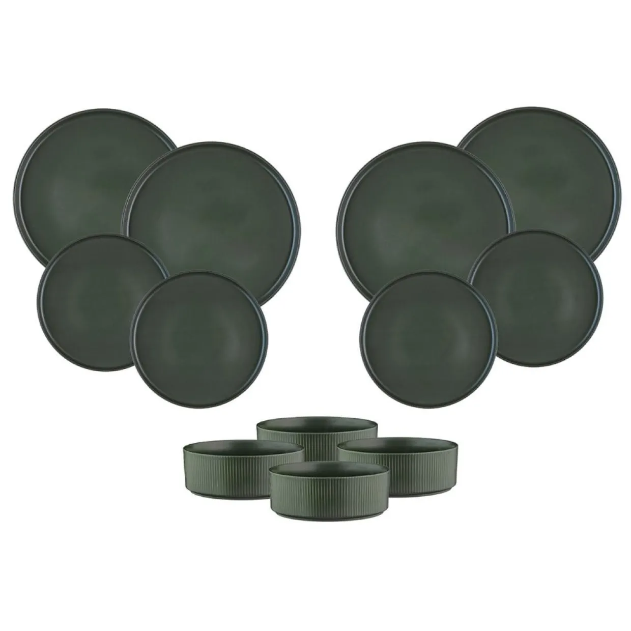 Service Les Essentiels Scandi vert olive - 12 Pièces-Bjorn Best