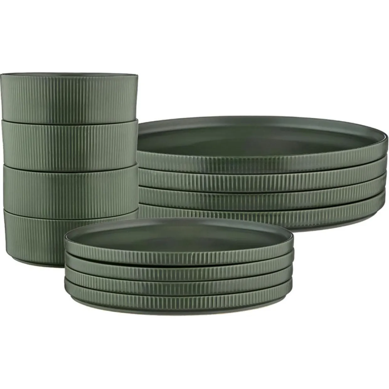 Service Les Essentiels Scandi vert olive - 12 Pièces-Bjorn Best